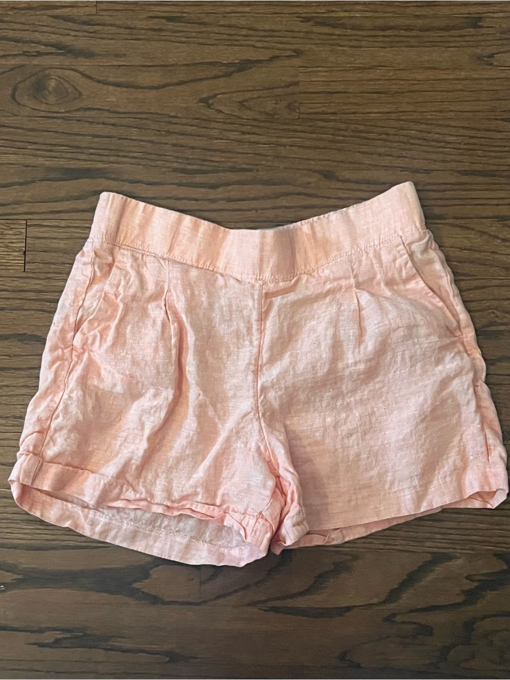 Lilly Pulitzer Peach High-Waist Linen Blend Shorts